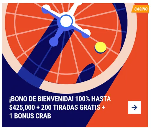 Bono de bienvenida del casino: hasta $425,000 + 200 tiradas gratis + 1 Bonus Crab Rueda de ruleta con una bola amarilla lista para detenerse